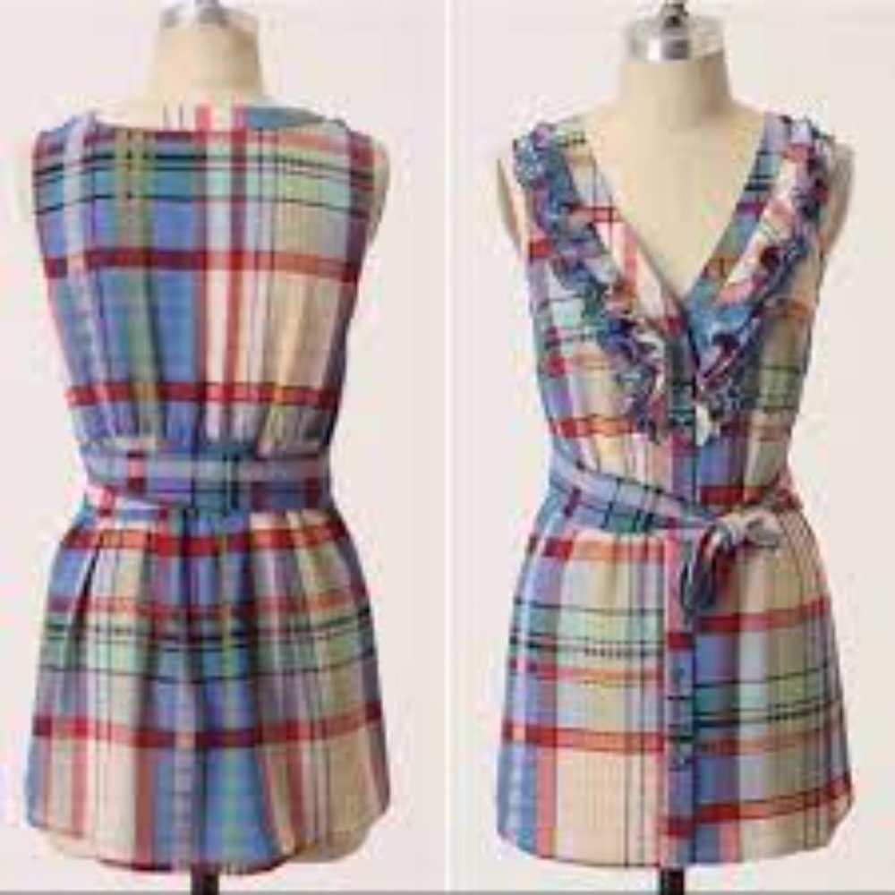 FEI Anthropologie Plaid Caricaturist Tank Tunic 4